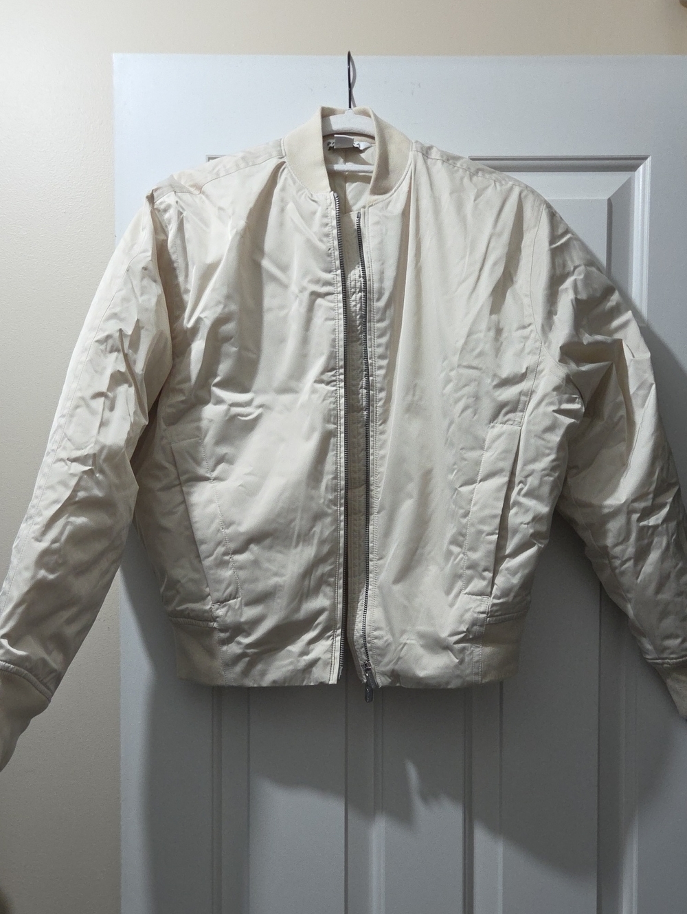 Women's Cream Bomber Jacket - Lightweight Casual Coat